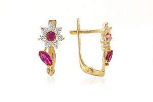 Arany bébi és gyermek fülbevaló 7x9mm i.s-ld-450lev-f-sr - Arany gyerek fülbevaló