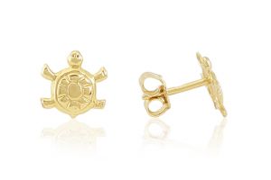 Arany fülbevaló stekkeres teknős - Arany baba fülbevalók