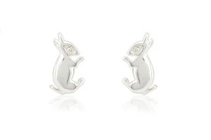 Mini nyuszi ezüst fülbevaló - Arany gyerek fülbevaló