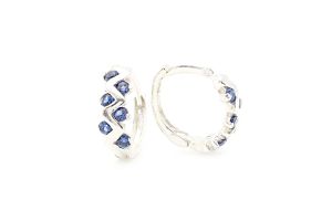 Sötétkék köves, hullámmintás ezüst gyermek fülbevaló - 