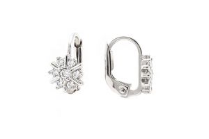 Fehér arany baba fülbevaló patentzáras virág - Arany baba fülbevalók