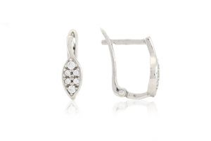 Fehér arany fülbevaló franciakapcsos elegáns köves - Arany gyerek fülbevaló