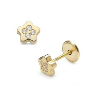 LISA arany baba fülbevaló csavaros csillag forma JTAG-0279 - Arany baba fülbevalók