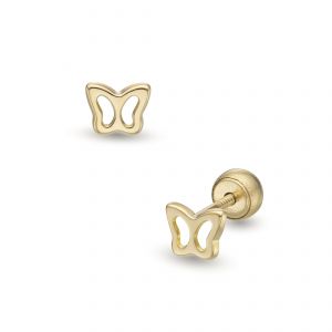 LISA arany baba fülbevaló csavaros áttört pillangó JTAG-0282-18 - 