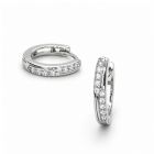 Ezüst karika fülbevaló fehér cirkóniával, gyermekeknek ródium bevonattal