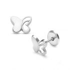 LISA fehér arany gyermek fülbevaló csavaros félig áttört pillangó JTAG-0311