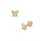 LISA arany baba fülbevaló csavaros szikrázó pillangó JTAG-4450-18